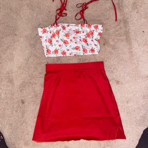 Flowery skirt set